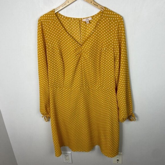 Como Vintage Bohemian Mustard Yellow Polka Dot Summer Dress Size‎ XL Sundress - Picture 16 of 16